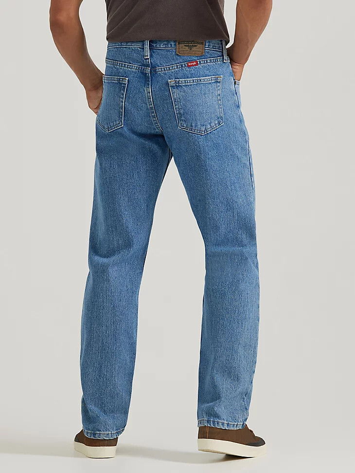 wrangler five star premium denim relaxed fit jeans stone bleach