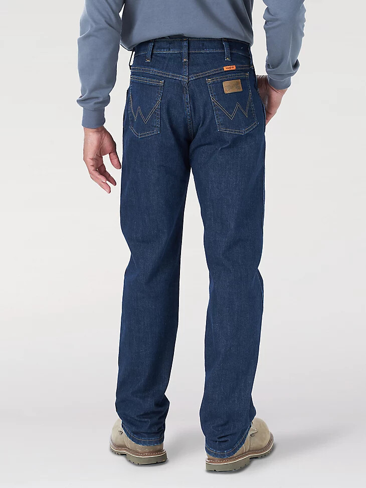 wrangler fr flammhemmende stretch-jeans mit originalpassform dunkelwaschung