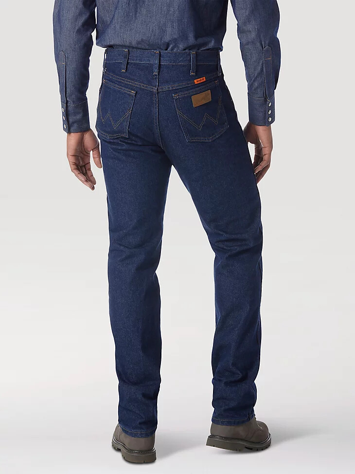 wrangler fr flammhemmende jeans in originalpassform vorgewaschen
