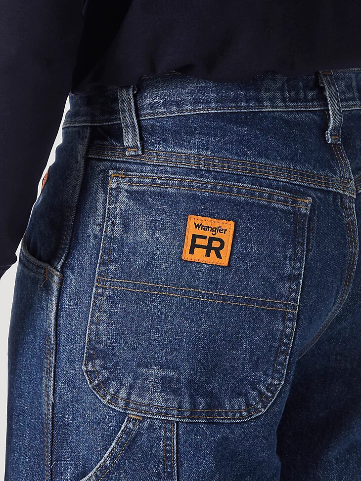 wrangler fr flammhemmender riggs carpenter jeansblauer denim