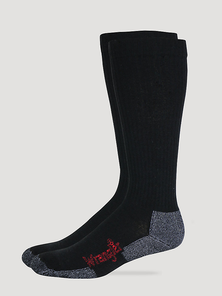 wrangler western merino woll-stiefelsocken für herren schwarz