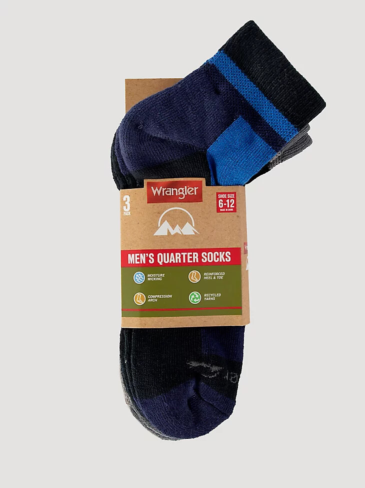 herren-outdoor-knöchelsocken 3er-pack marineblauschwarz
