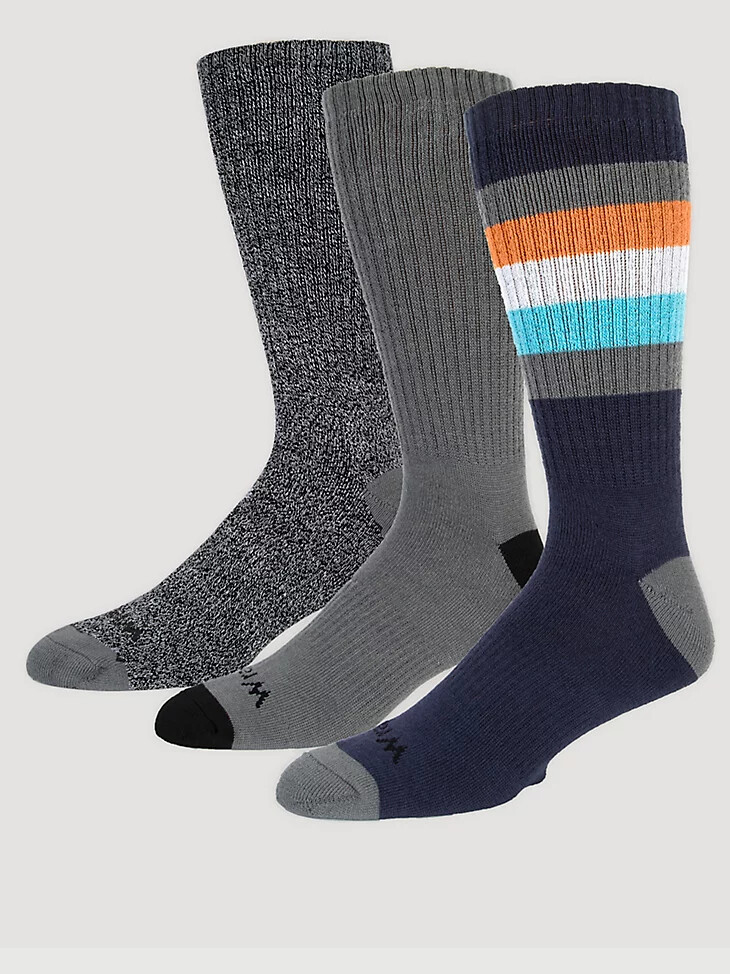 herren-socken mittelschwer crew-socken 3er-pack marineblauanthrazitschwarz