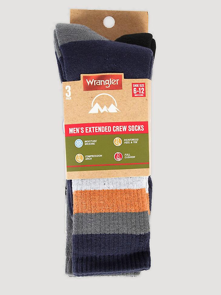 herren-socken mittelschwer crew-socken 3er-pack marineblauanthrazitschwarz