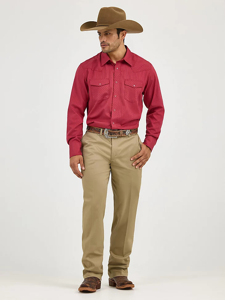 wrangler casuals herrenhose mit flacher vorderseite und entspannter passform khaki