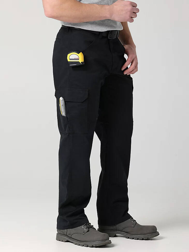 wrangler workwear twill cargohose jet black