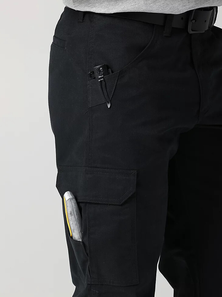 wrangler workwear twill cargohose jet black
