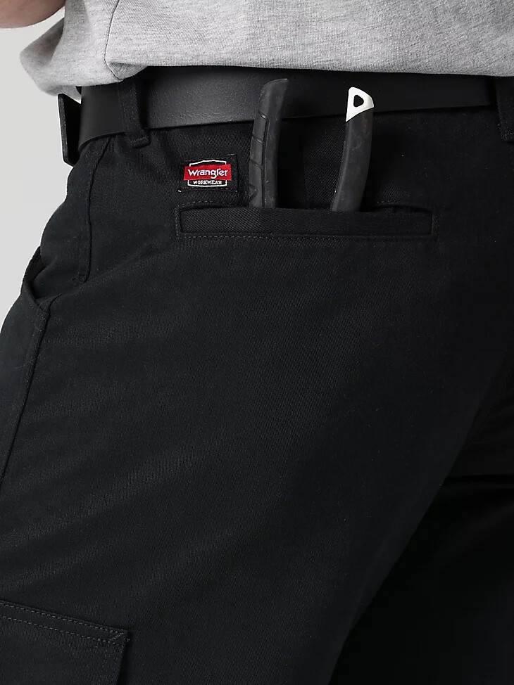 wrangler workwear twill cargohose jet black