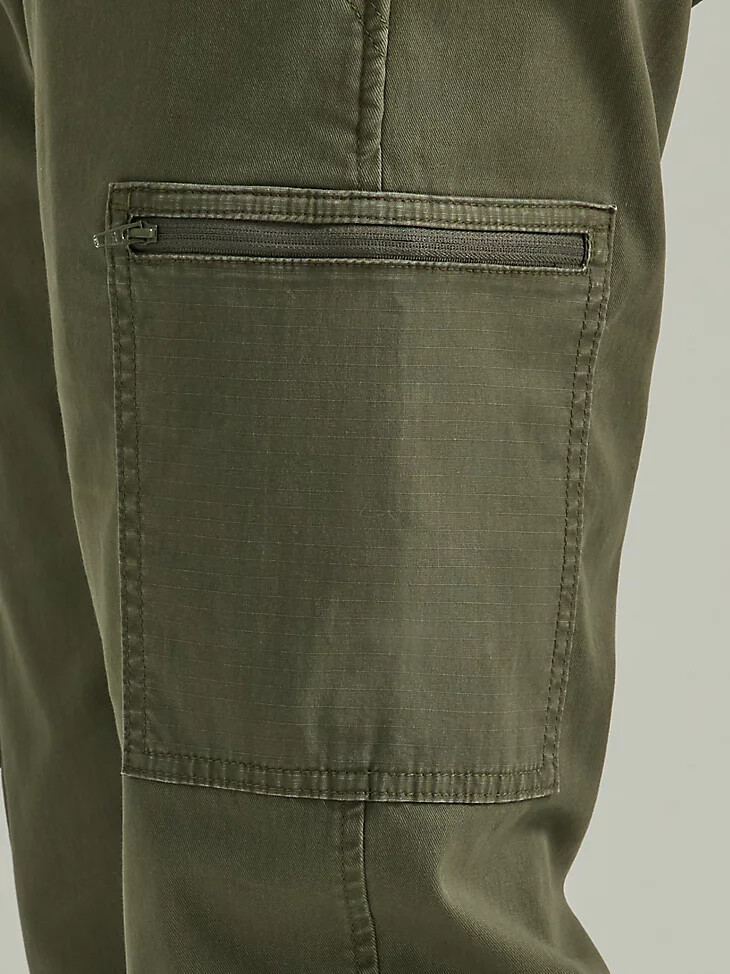 herren-cargohose damien schmal zulaufend olivgrün
