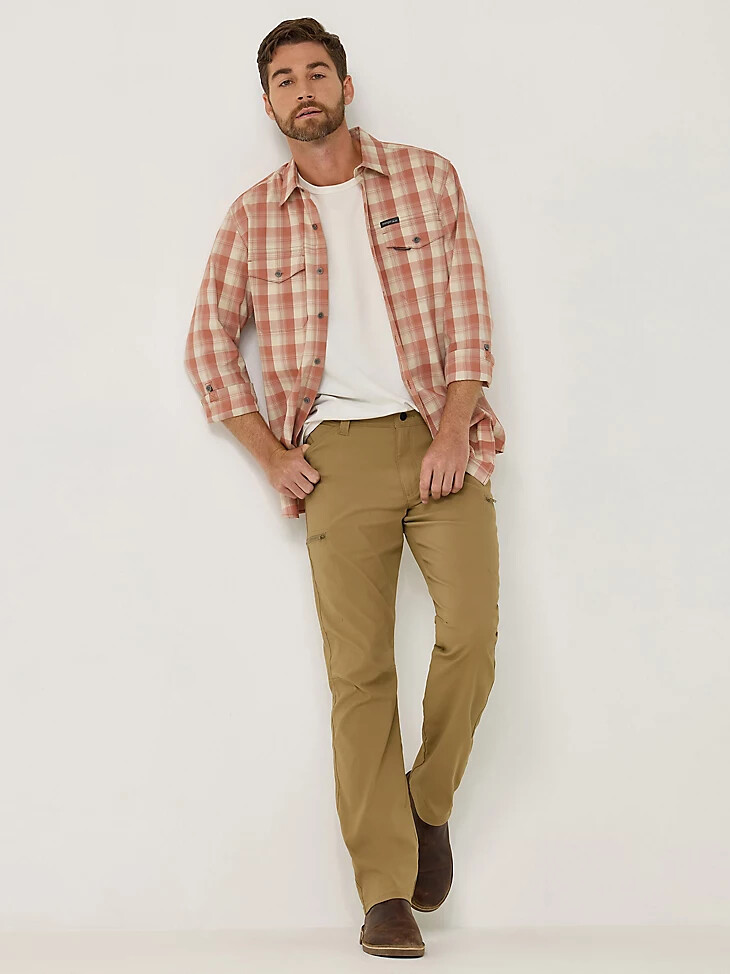 wrangler outdoor-cargohose für herren mit flexiblem bund farbe elmwood