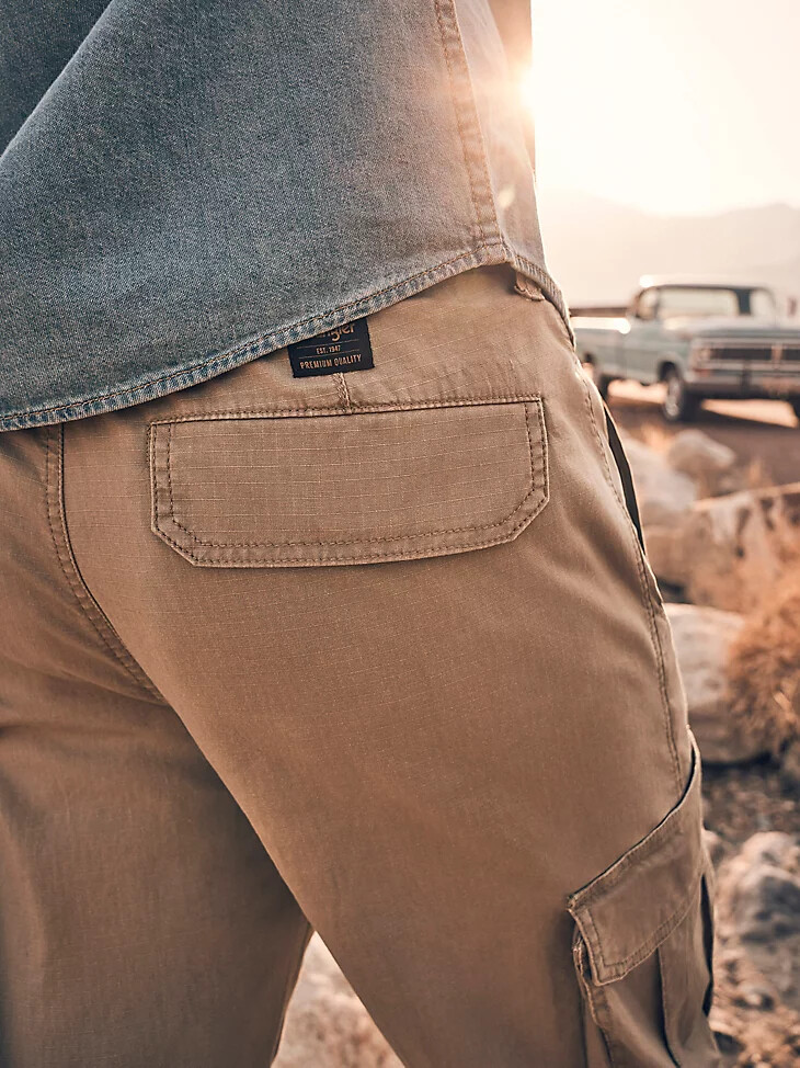 herren-cargohose aus ripstop-gewebe militär-vintage-khaki
