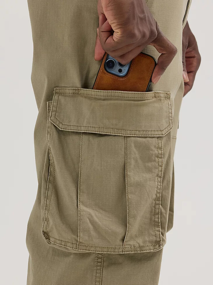 herren-cargohose aus ripstop-gewebe militär-vintage-khaki
