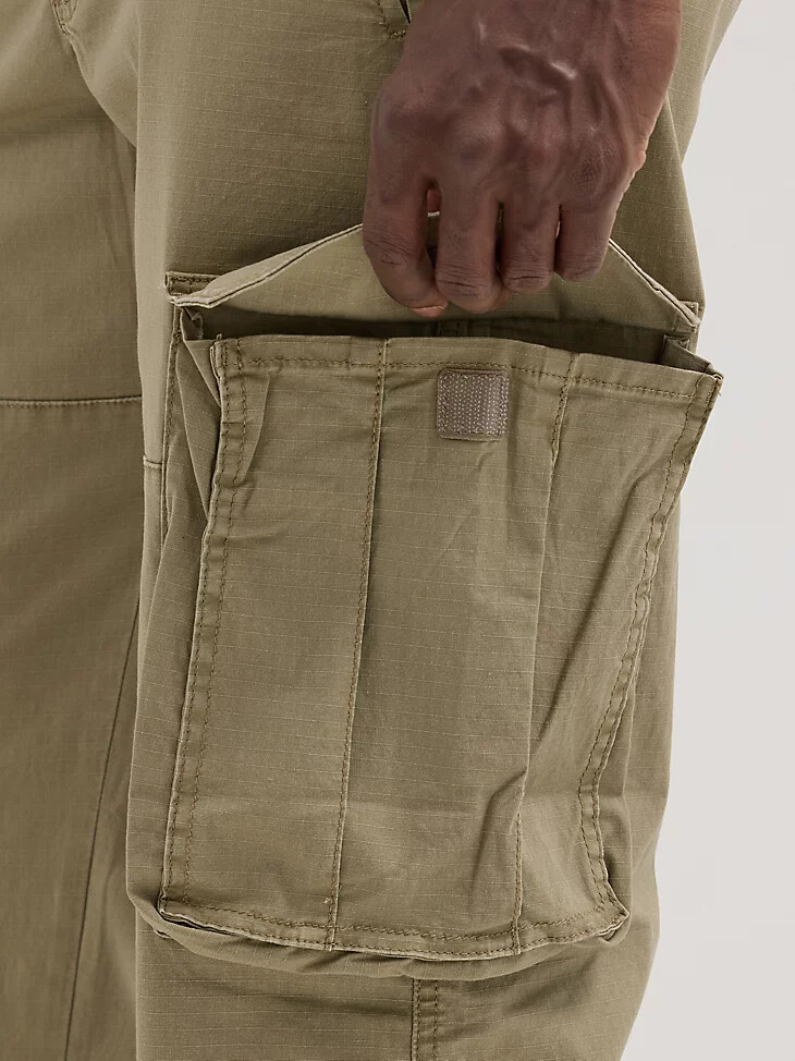 herren-cargohose aus ripstop-gewebe militär-vintage-khaki