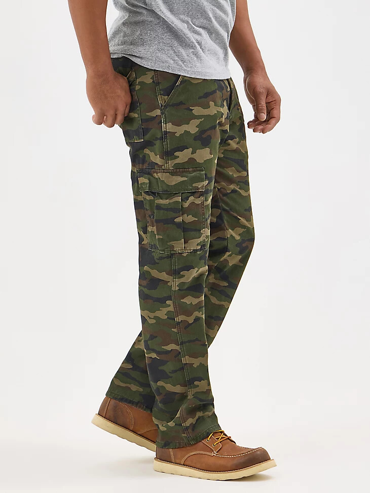 herren-cargohose mit fleecefutter glattes camouflage-muster