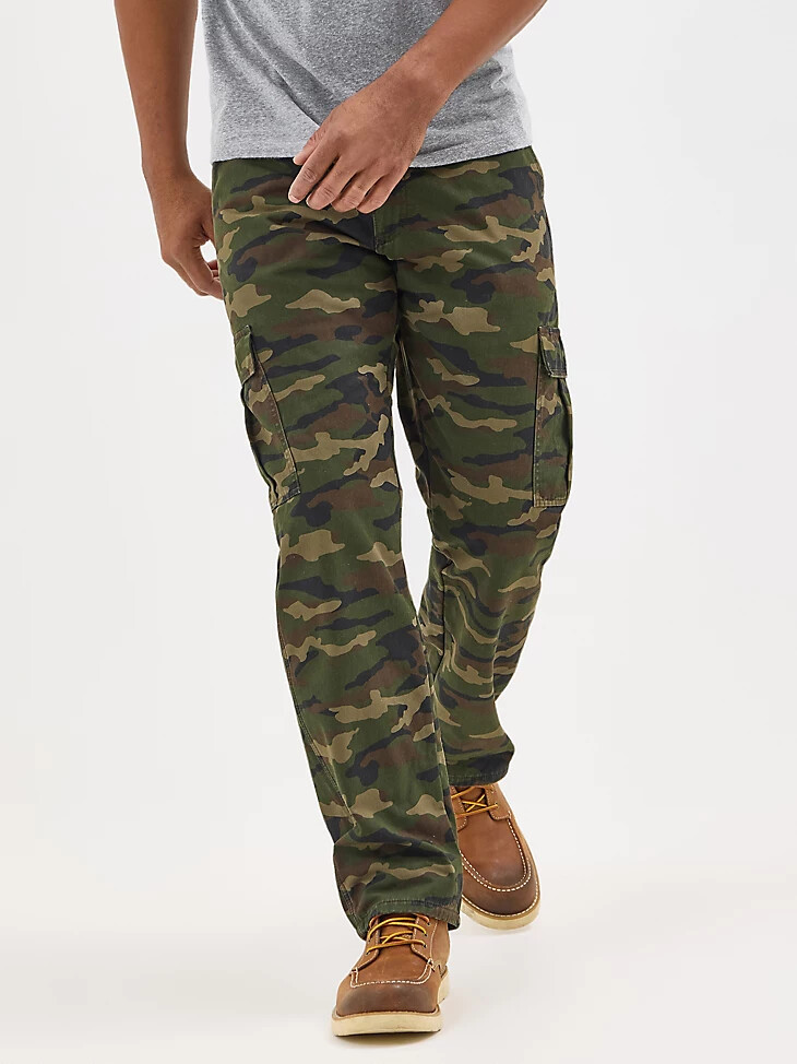 herren-cargohose mit fleecefutter glattes camouflage-muster