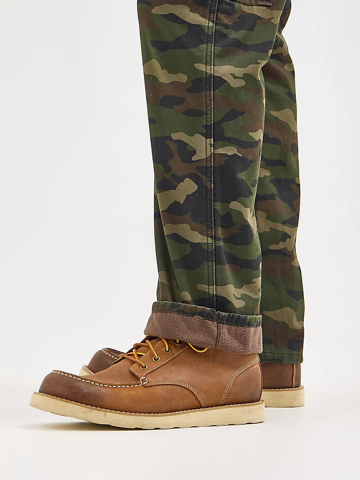 herren-cargohose mit fleecefutter glattes camouflage-muster