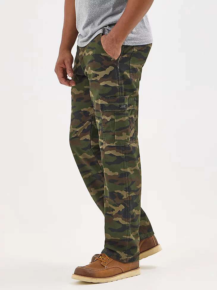 herren-cargohose mit fleecefutter glattes camouflage-muster