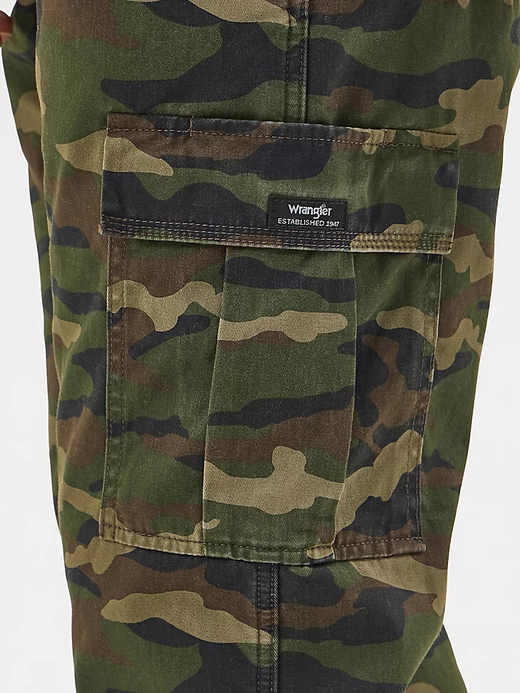 herren-cargohose mit fleecefutter glattes camouflage-muster
