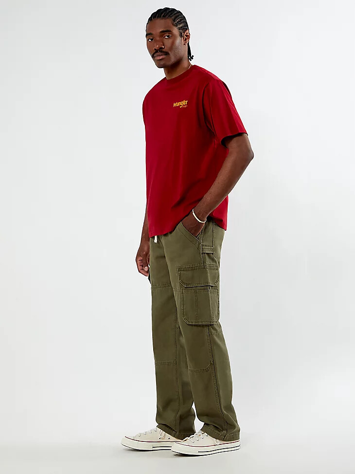 wrangler x pacsun herren relaxed cargo pant pine green
