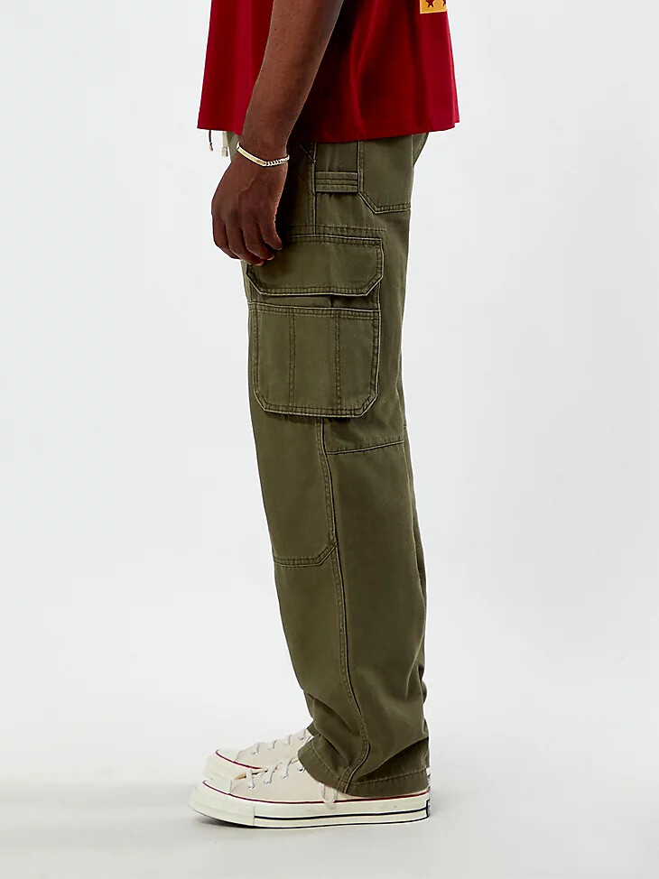 wrangler x pacsun herren relaxed cargo pant pine green