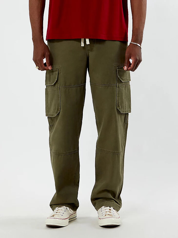 wrangler x pacsun herren relaxed cargo pant pine green