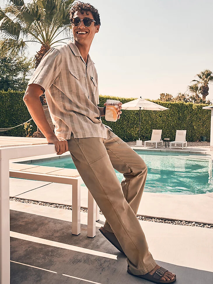 herren relaxed fatigue hose militär vintage khaki