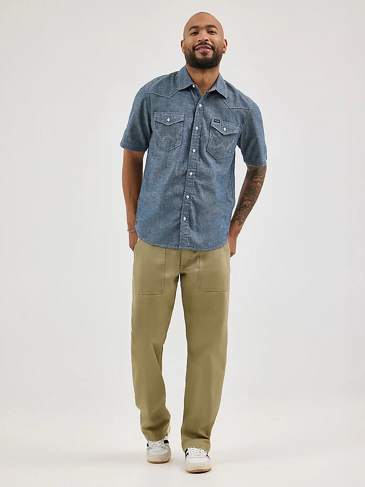 herren relaxed fatigue hose militär vintage khaki
