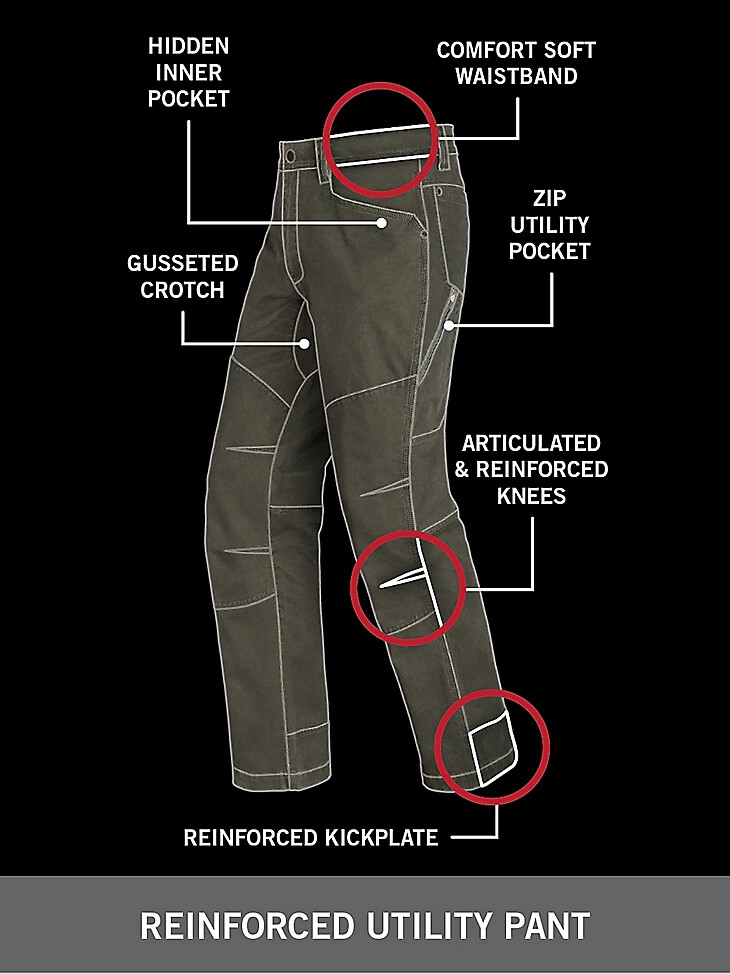 wrangler atg herren jackson utility pant sea turtle