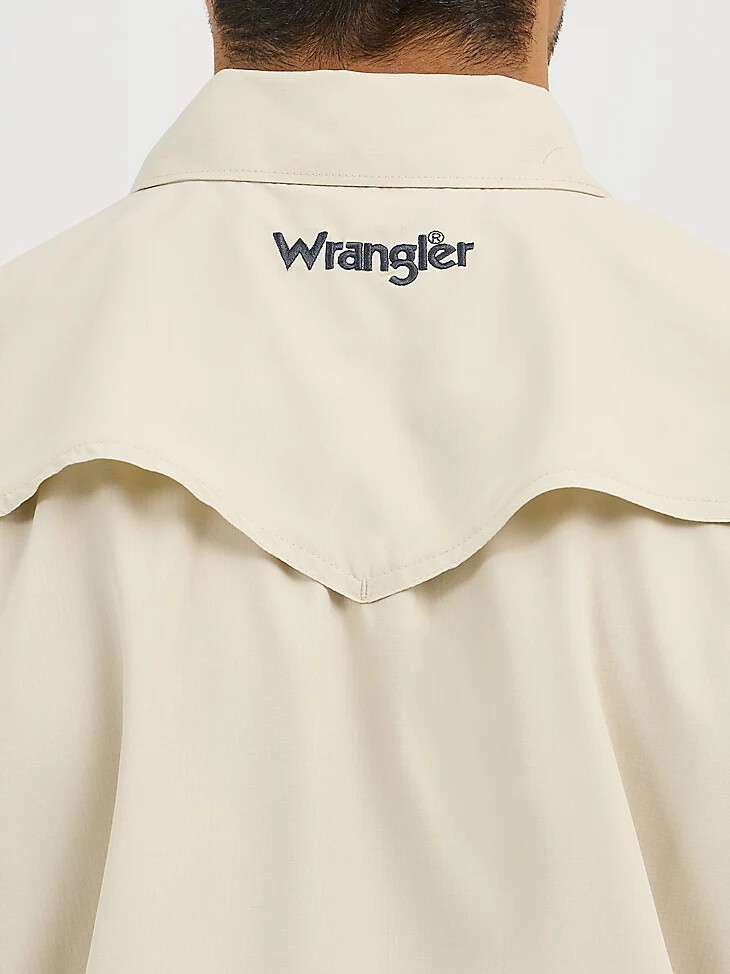 wrangler performance snap langarmhemd für herren einfarbig Überbewölkt
