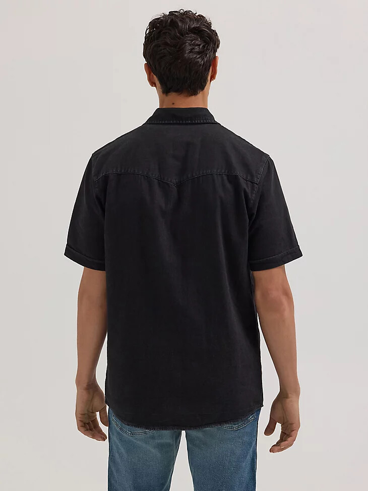 western-jeanshemd für herren off-black