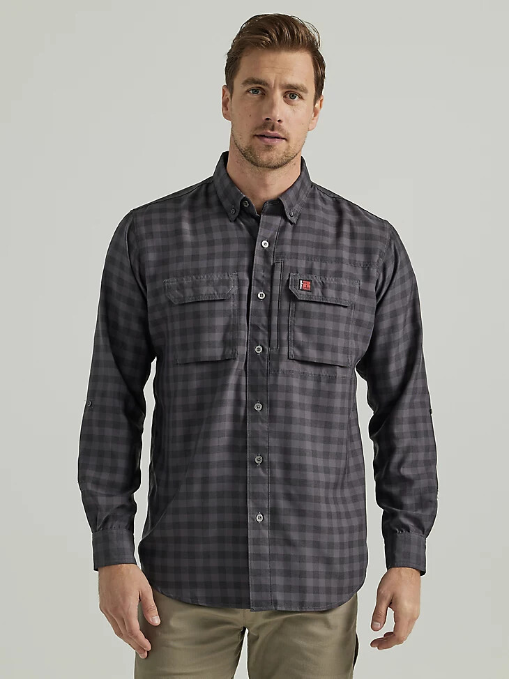 wrangler riggs workwear technisches arbeitshemd grau