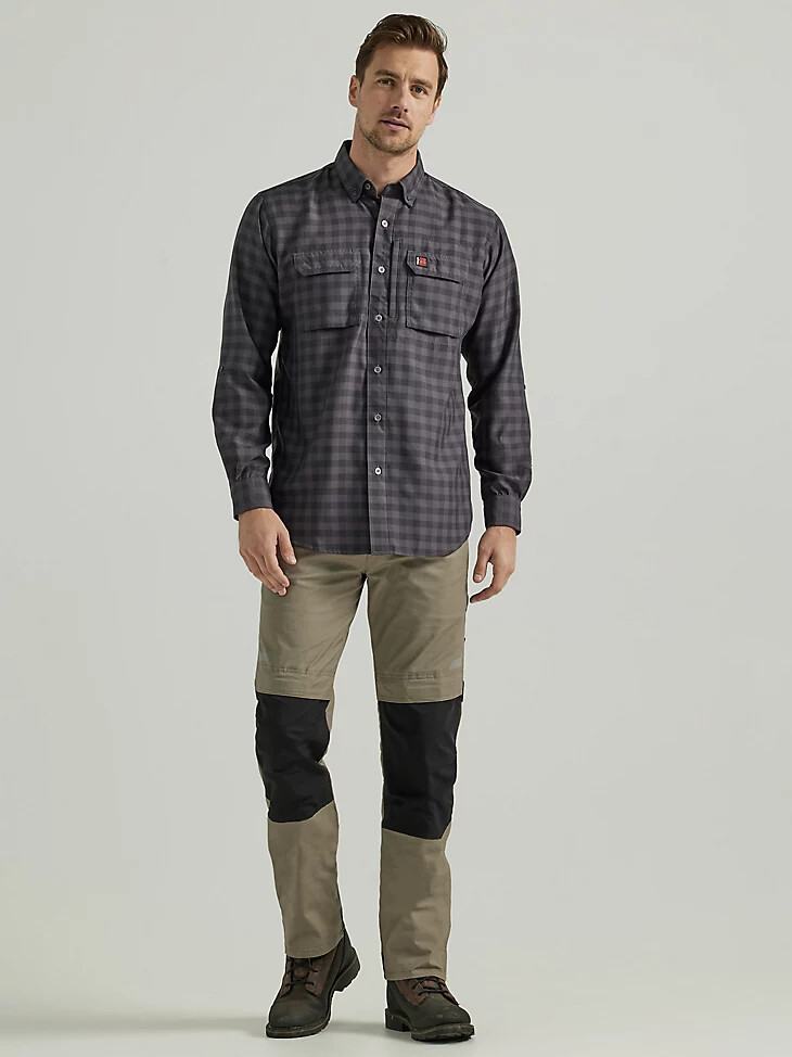 wrangler riggs workwear technisches arbeitshemd grau