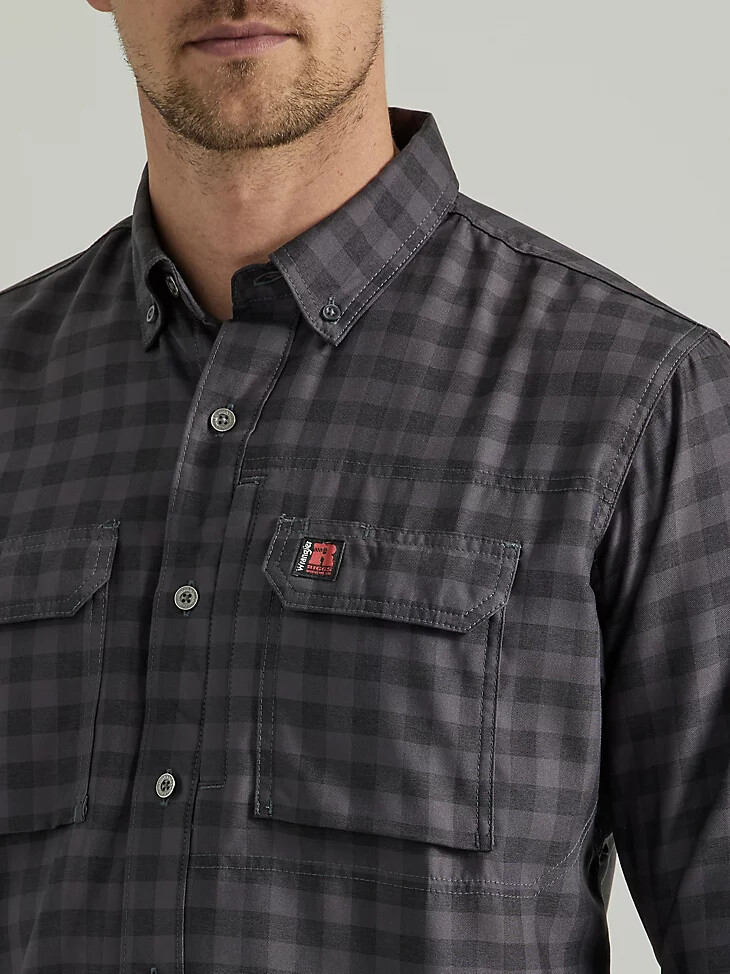 wrangler riggs workwear technisches arbeitshemd grau