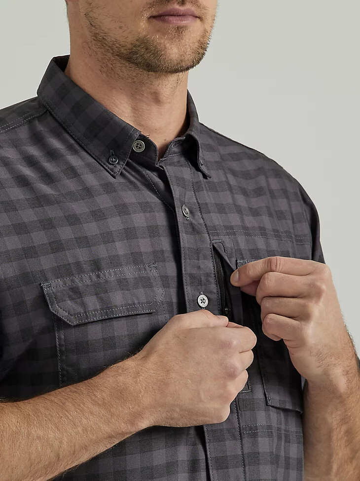 wrangler riggs workwear technisches arbeitshemd grau