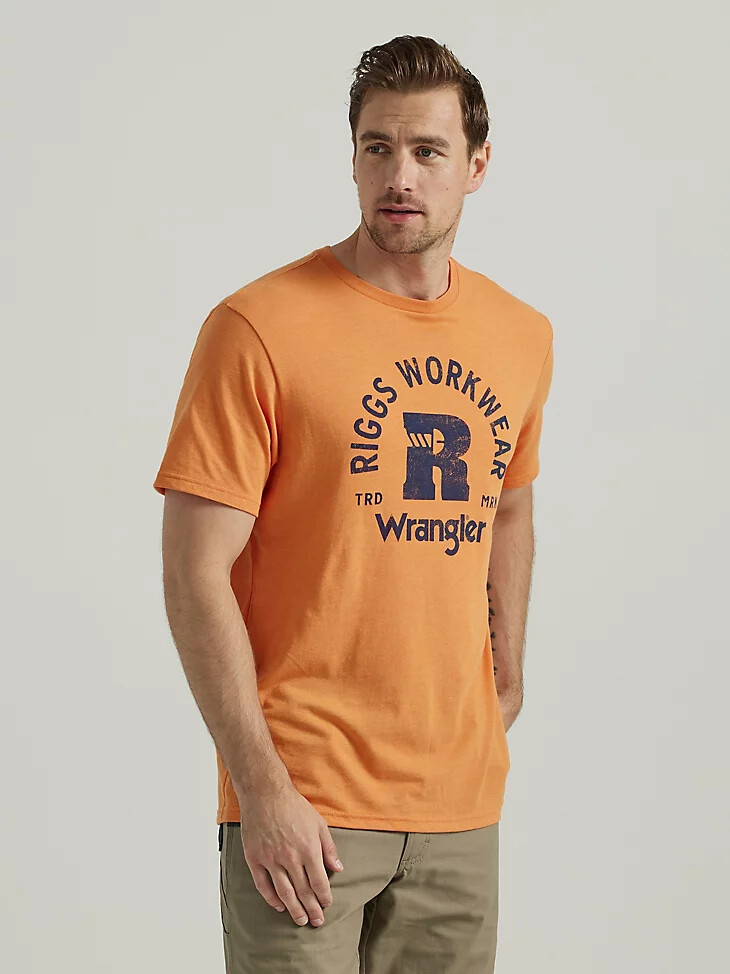wrangler riggs workwear relaxed front graphic t-shirt harvest pumpkin