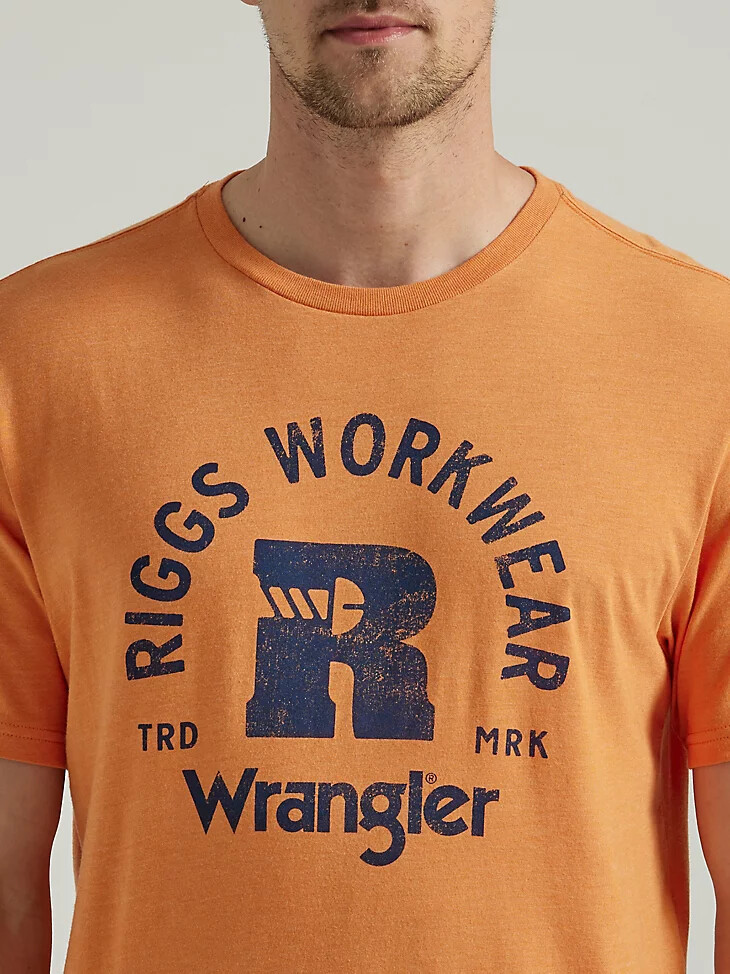 wrangler riggs workwear relaxed front graphic t-shirt harvest pumpkin