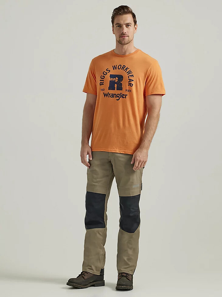 wrangler riggs workwear relaxed front graphic t-shirt harvest pumpkin