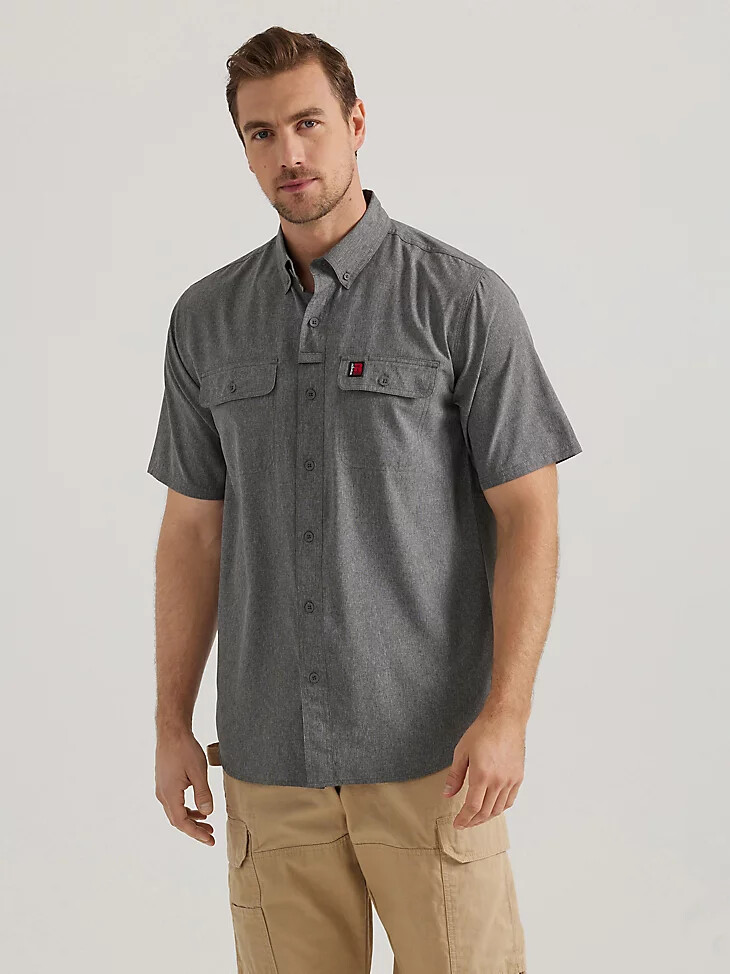 wrangler riggs workwear leichtes belüftetes arbeitshemd asphalt
