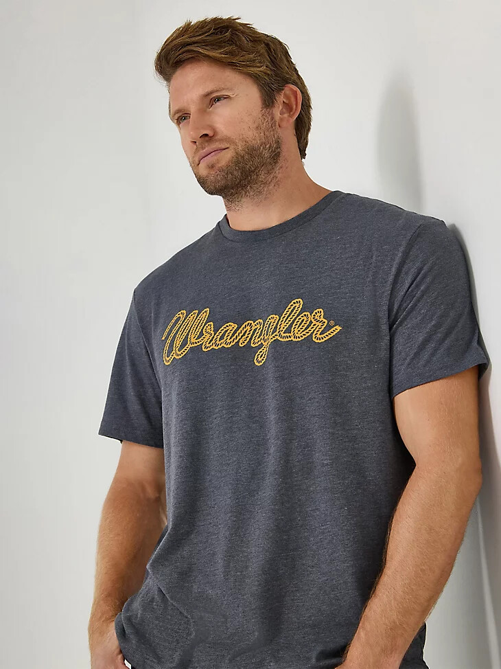 wrangler rope logo t-shirt für herren asphalt