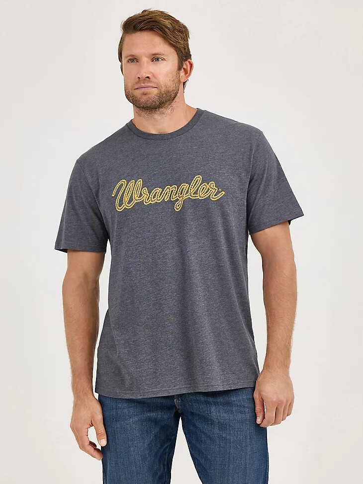 wrangler rope logo t-shirt für herren asphalt