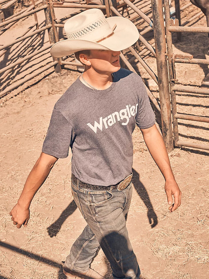 herren wrangler kabel logo t-shirt marineblau