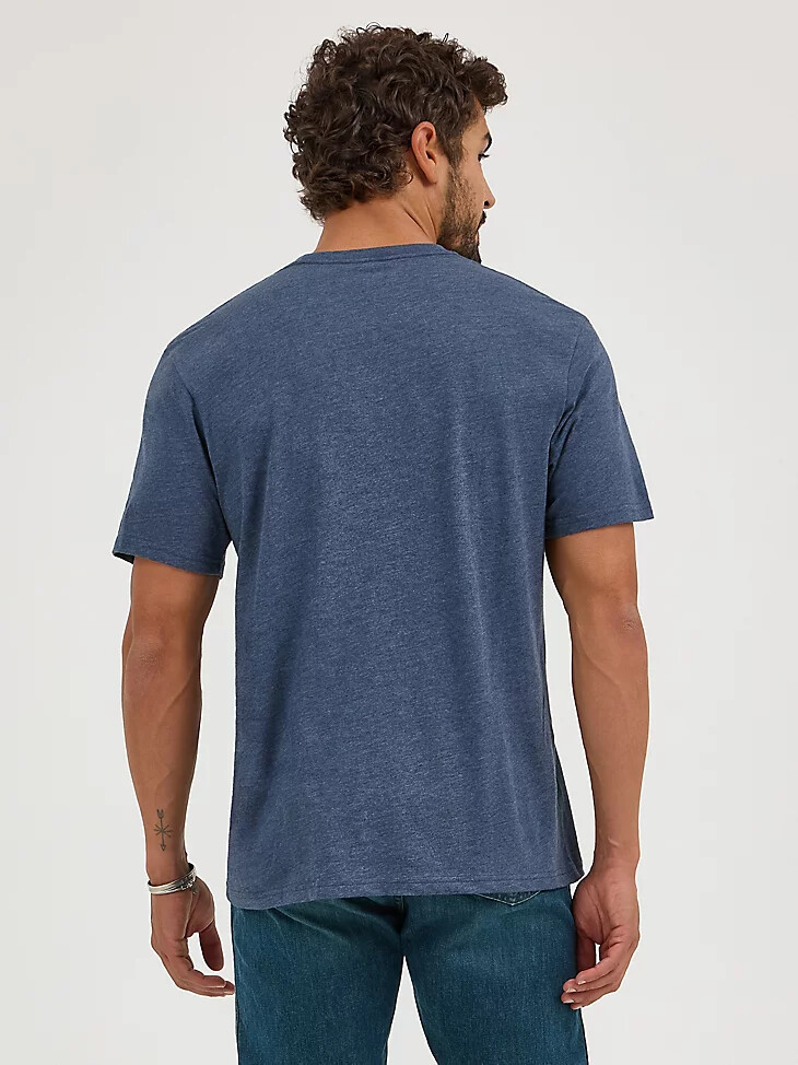 herren wrangler kabel logo t-shirt marineblau