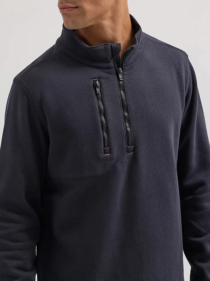 wrangler fr flammhemmender viertelreißverschluss-pullover jet black