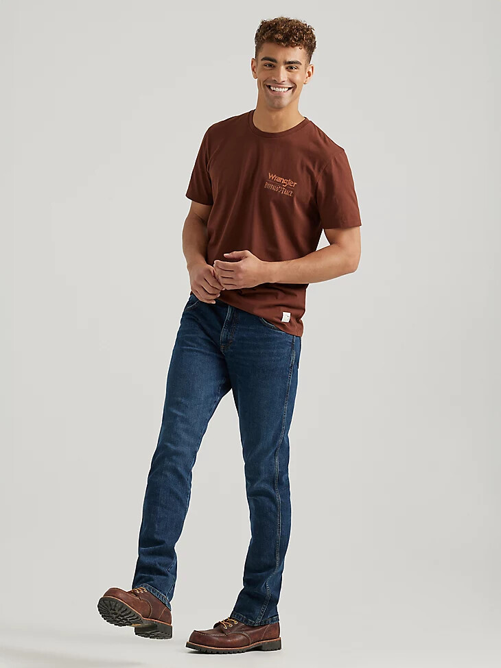 wrangler x buffalo trace herren-t-shirt „oak aged in braun mit narbung