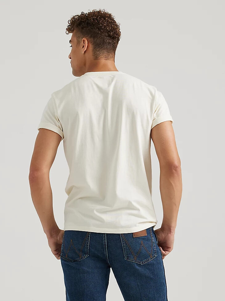 wrangler x buffalo trace herren-t-shirt mit tasche vanille