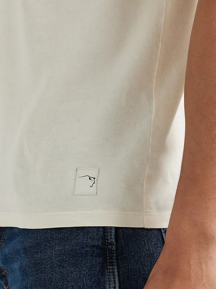 wrangler x buffalo trace herren-t-shirt mit tasche vanille