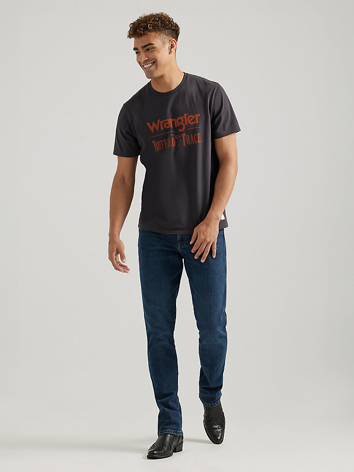 wrangler x buffalo trace herren-logo-t-shirt dunkelgrau