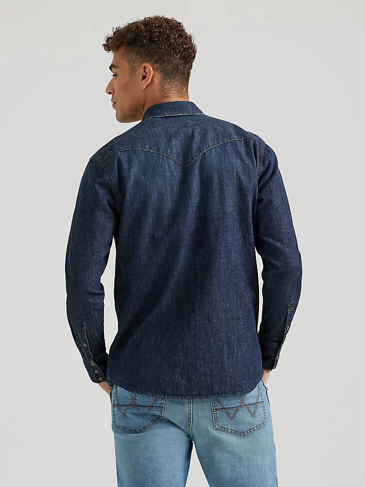 wrangler x buffalo trace herrenhemd revival oak indigo