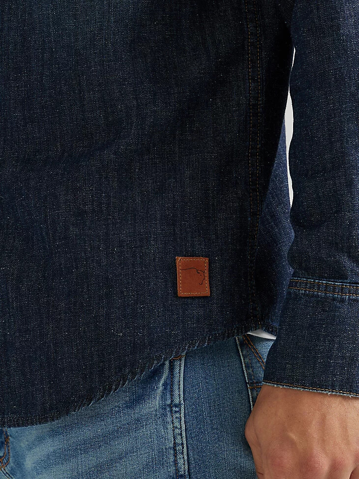 wrangler x buffalo trace herrenhemd revival oak indigo