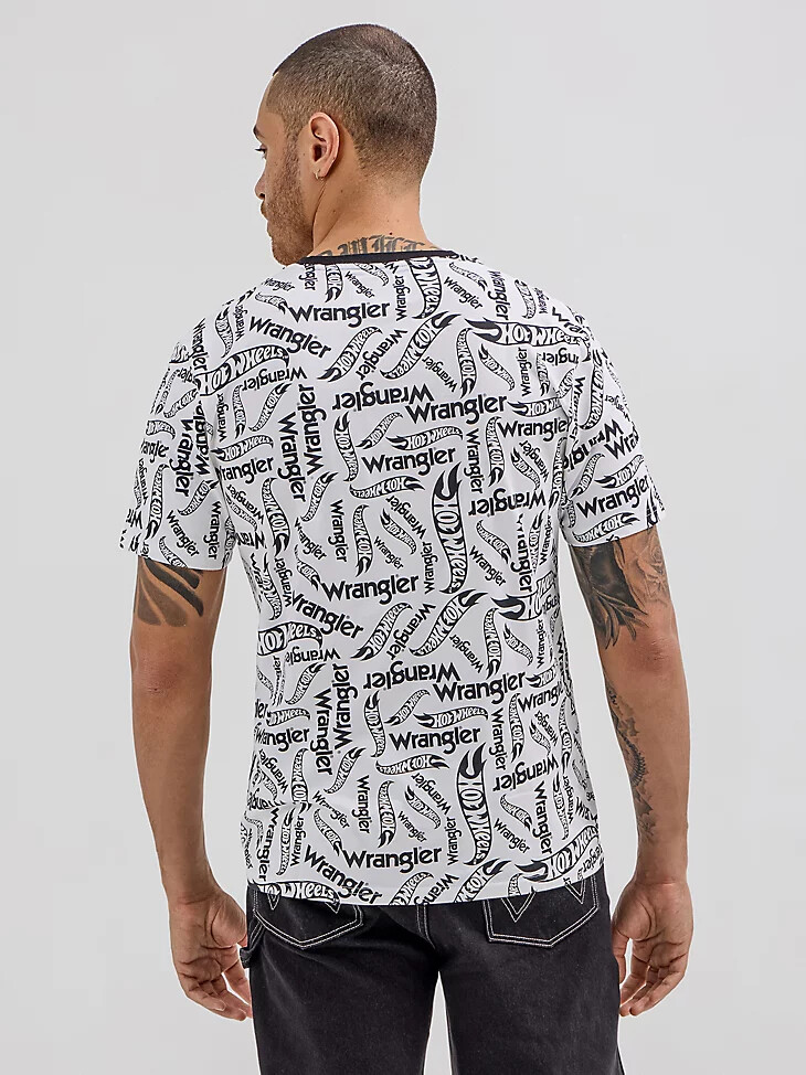 wrangler x hot wheels herren-t-shirt mit logo strahlend weiß